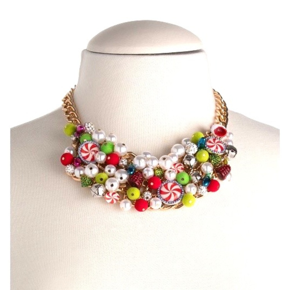 BETSEY JOHNSON Betsy Holiday Bib Candy Statement Necklace Teacher $148 NWT!